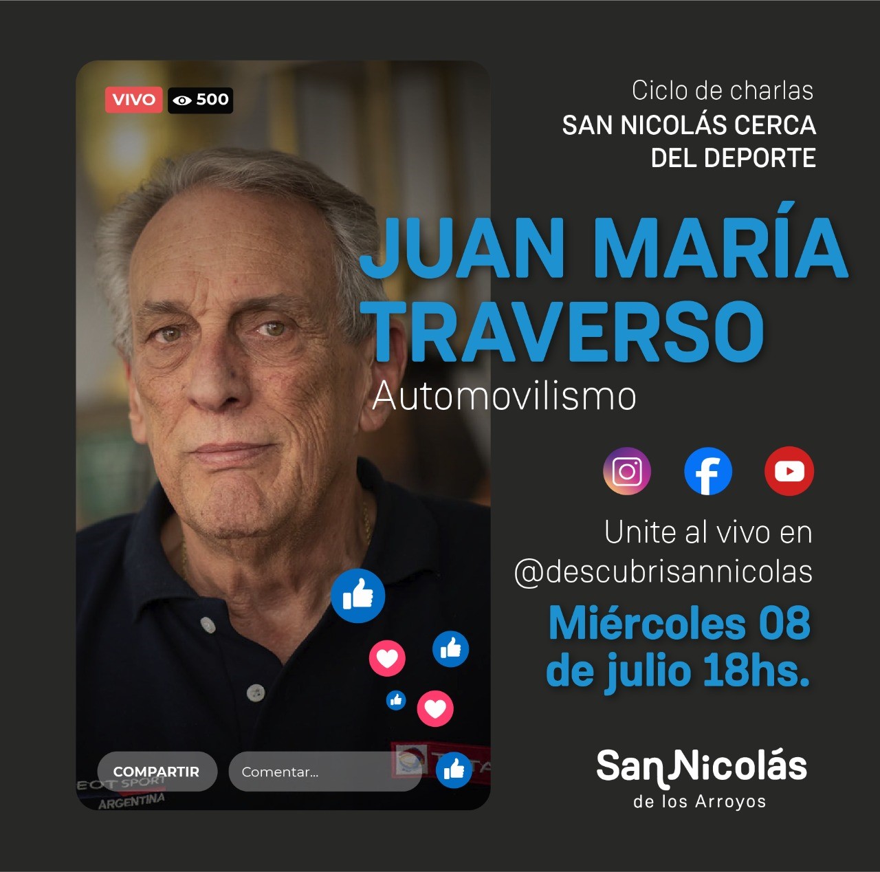 EL “FLACO” TRAVERSO EN EL CICLO DE CHARLAS “SAN NICOLÁS CERCA DEL DEPORTE”