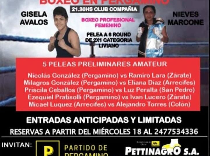 Boxeo: Nieves Marcone tendrá su chance en Pergamino