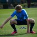 Valente Pierani y el Sub 17 en el primer entrenamiento de la semana