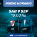 CAMBIO DE HORARIO: RIVER JUGARÁ EN EL ESTADIO A LAS 18 HORAS