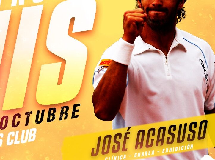 EL PRÓXIMO SÁBADO, COMPARTÍ EL ENCUENTRO DE TENIS CON JOSÉ ACASUSO EN SAN NICOLÁS