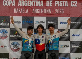Santiago Gruñeiro hizo podio en el nuevo velodromo de Rafaela